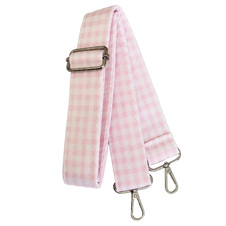 Light Pink Gingham Ruffled Weekend Duffel