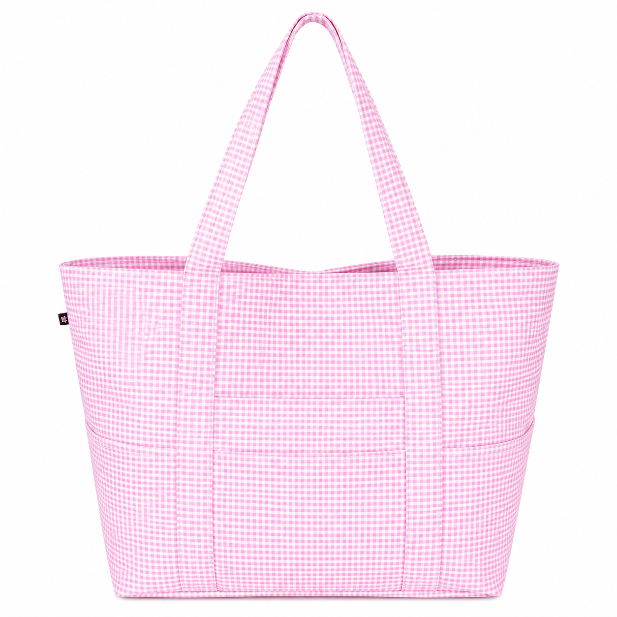 Pink Gingham Glossy Jumbo Tote