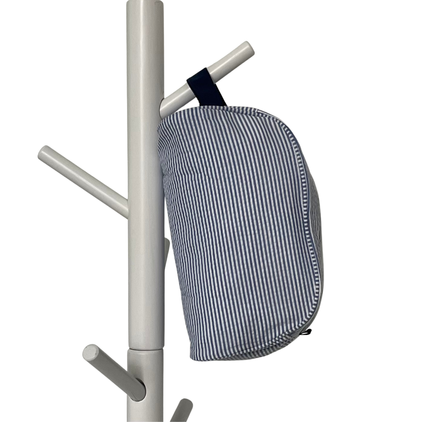 Navy Seersucker Stowaway Bag