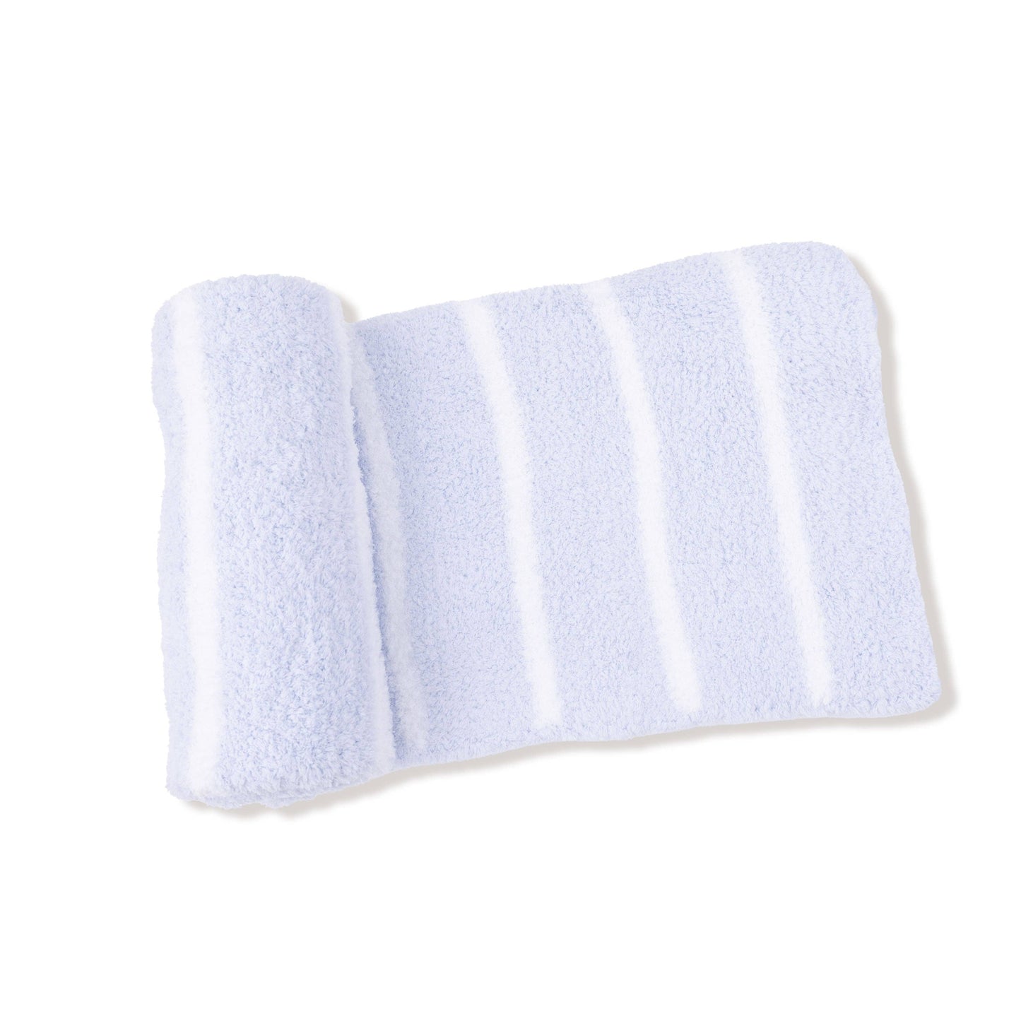 Light Blue & Ivory Stripe Stroller Blanket