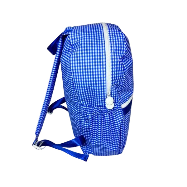 Electric Blue Medium Glossy Backpack w/ Pockets