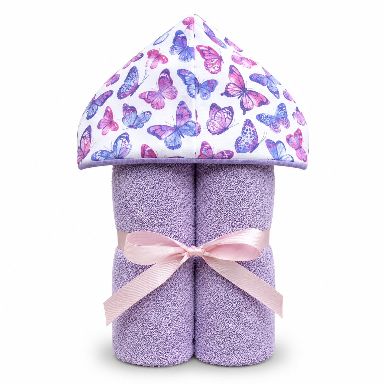 Purple Butterfly Hooded Towel
