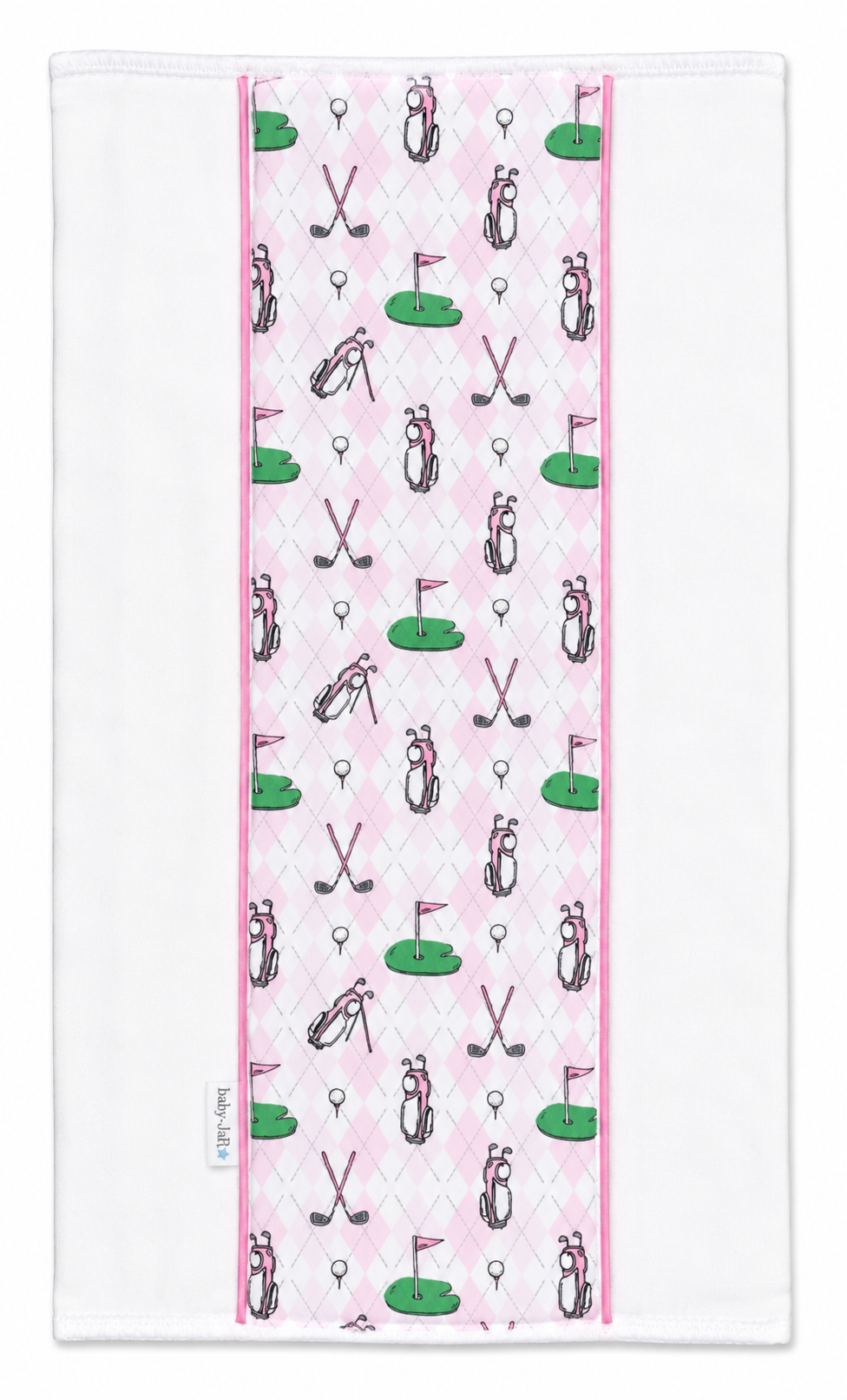 Pink Tee Time Burp Cloth