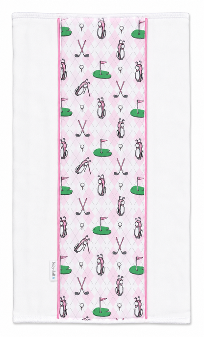 Pink Tee Time Burp Cloth