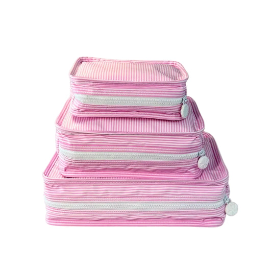 Pink Preppy Stripe Glossy Stacking Set