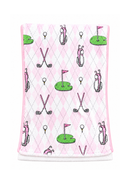 Pink Tee Time Burp Cloth
