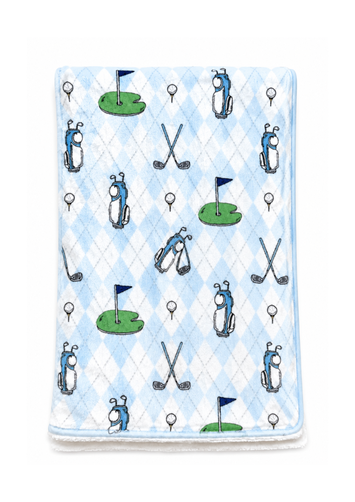 Blue Tee Time Burp Cloth