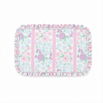 Scallop Striped Floral Ruffle Everything Bag