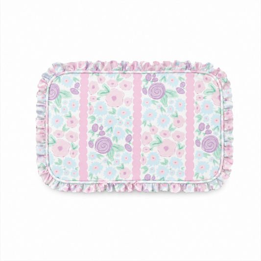 Scallop Striped Floral Ruffle Everything Bag