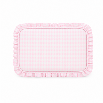 Light Pink Gingham Ruffle Everything Bag