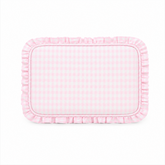 Light Pink Gingham Ruffle Everything Bag