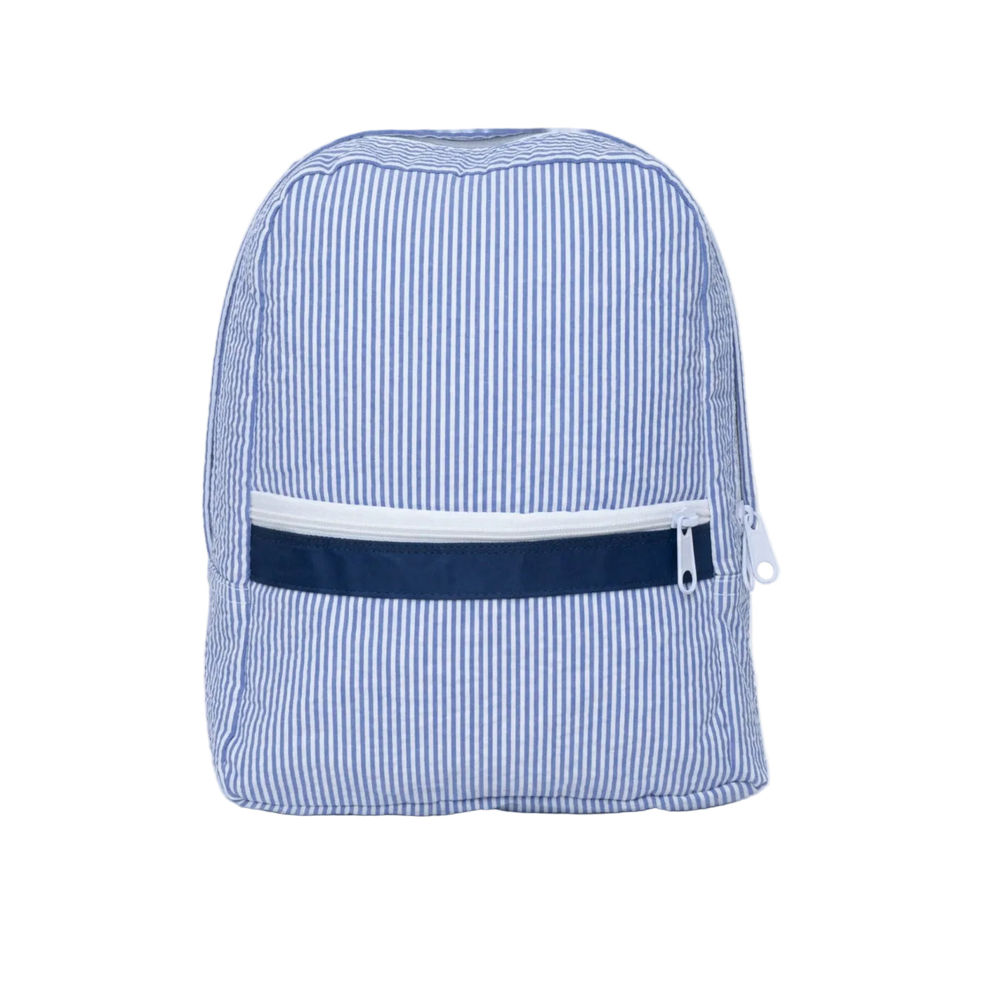 Navy Seersucker Backpack