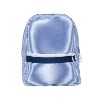 Navy Seersucker Backpack