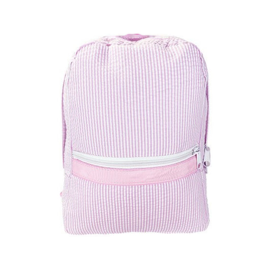 Pink Seersucker Backpack