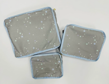 Gray Stars Seersucker Stacking Set