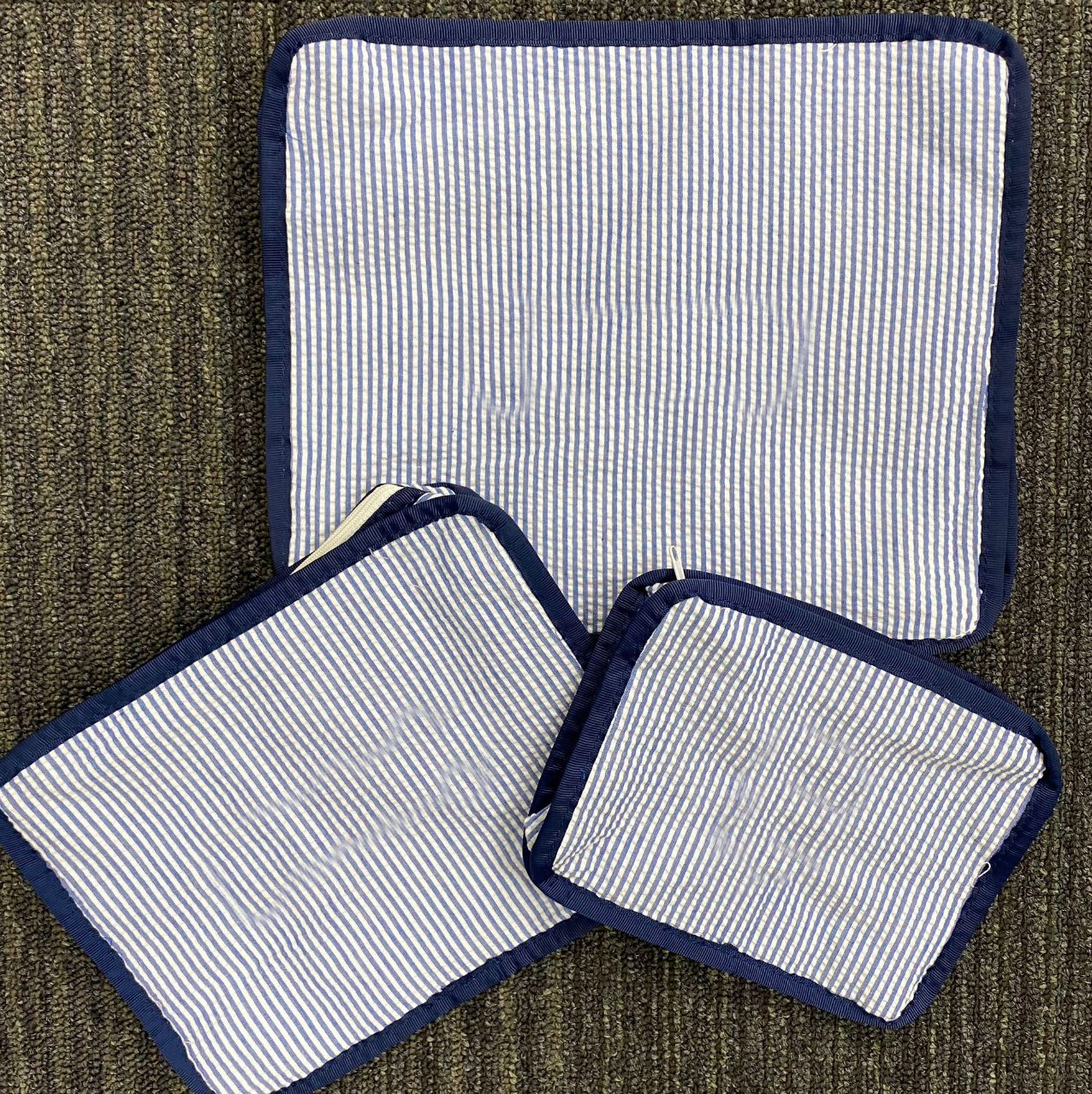 Navy Seersucker Stacking Set