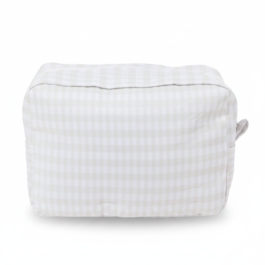 Khaki Gingham Everything Bag