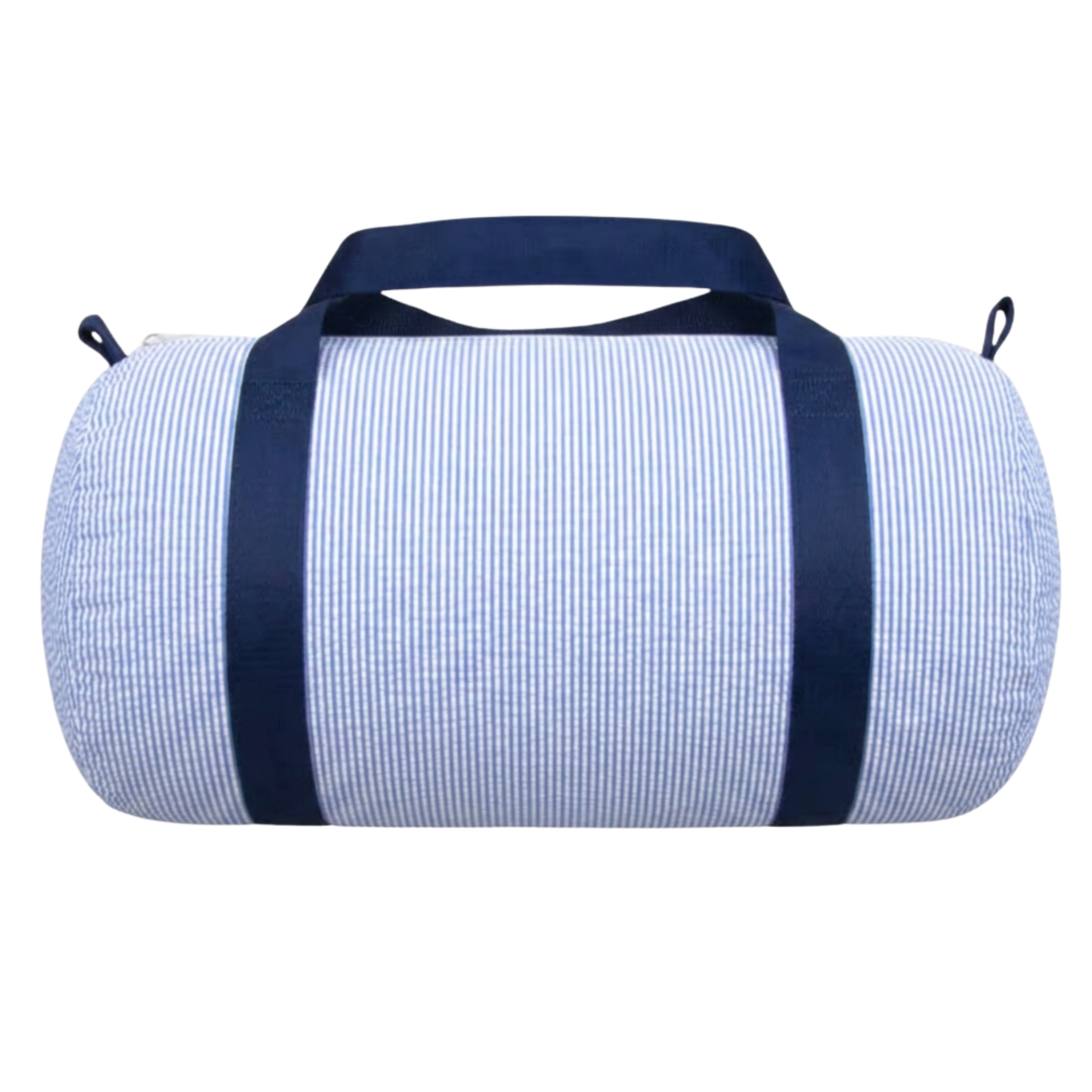 Navy Seersucker Large Duffel