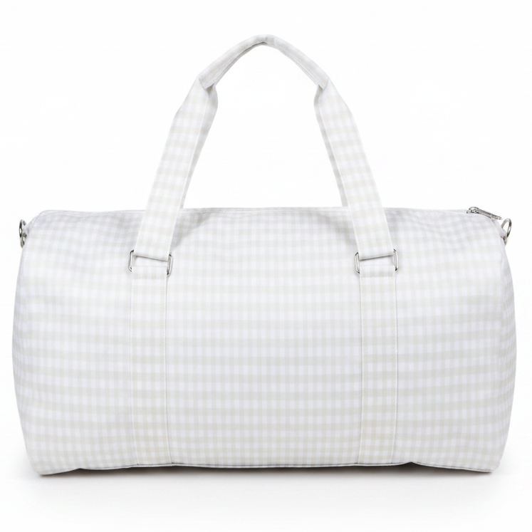 Khaki Gingham Weekend Duffel