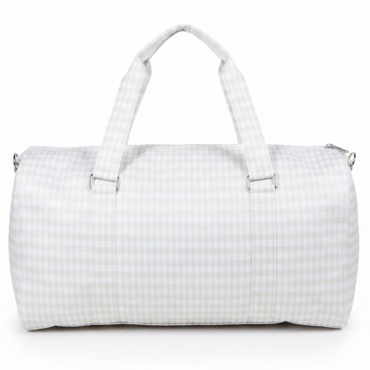 Khaki Gingham Weekend Duffel