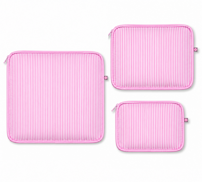 Pink Preppy Stripe Glossy Stacking Set