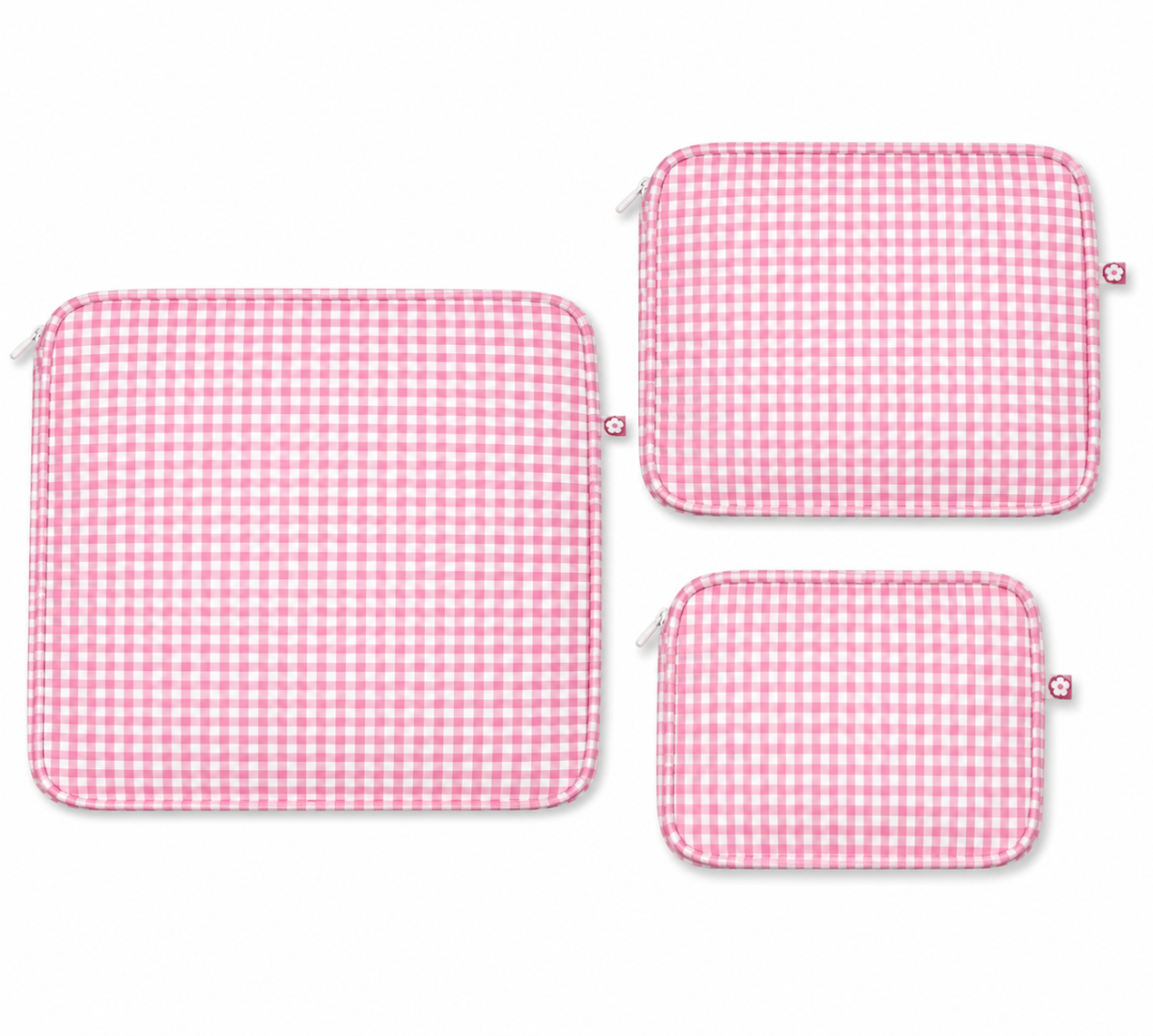 Pink Gingham Glossy Stacking Set