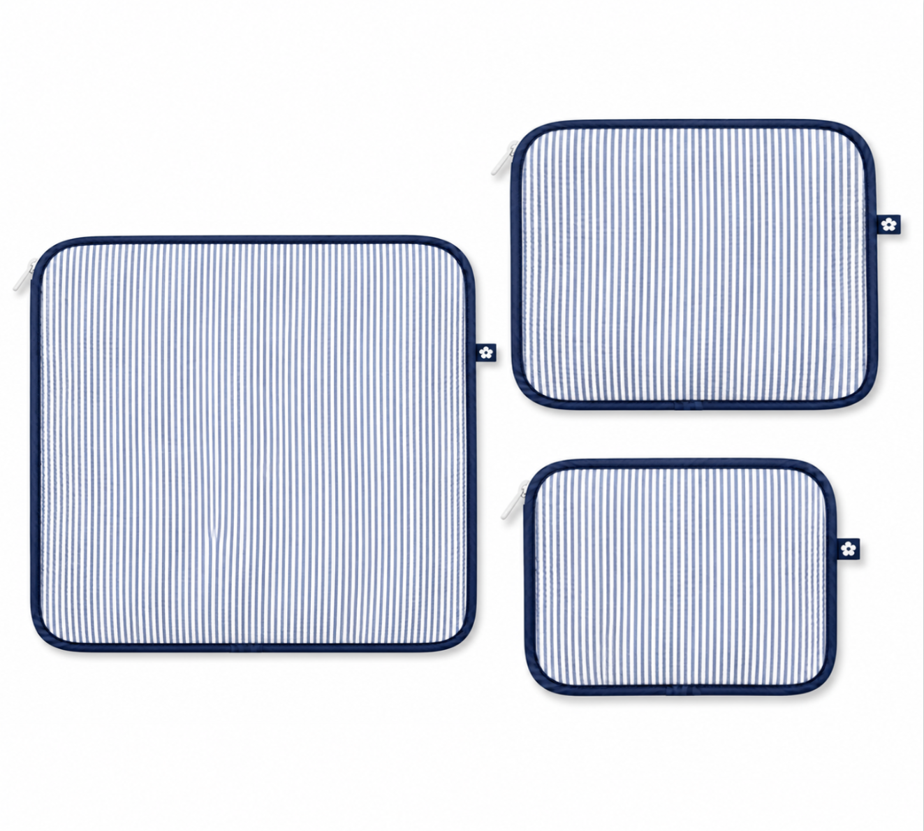 Navy Seersucker Stacking Set