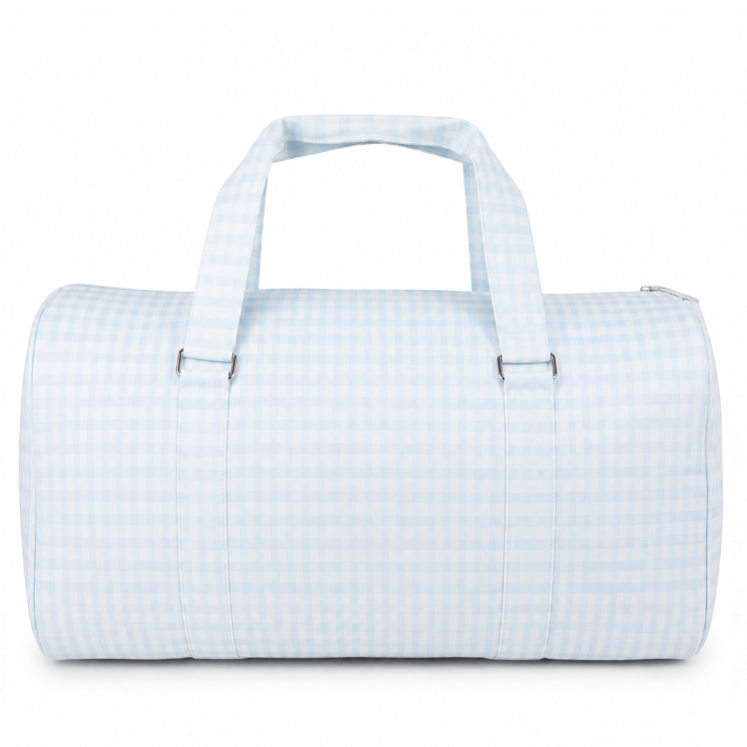 Light Blue Gingham Weekend Duffel