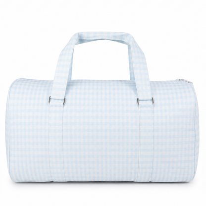 Light Blue Gingham Weekend Duffel