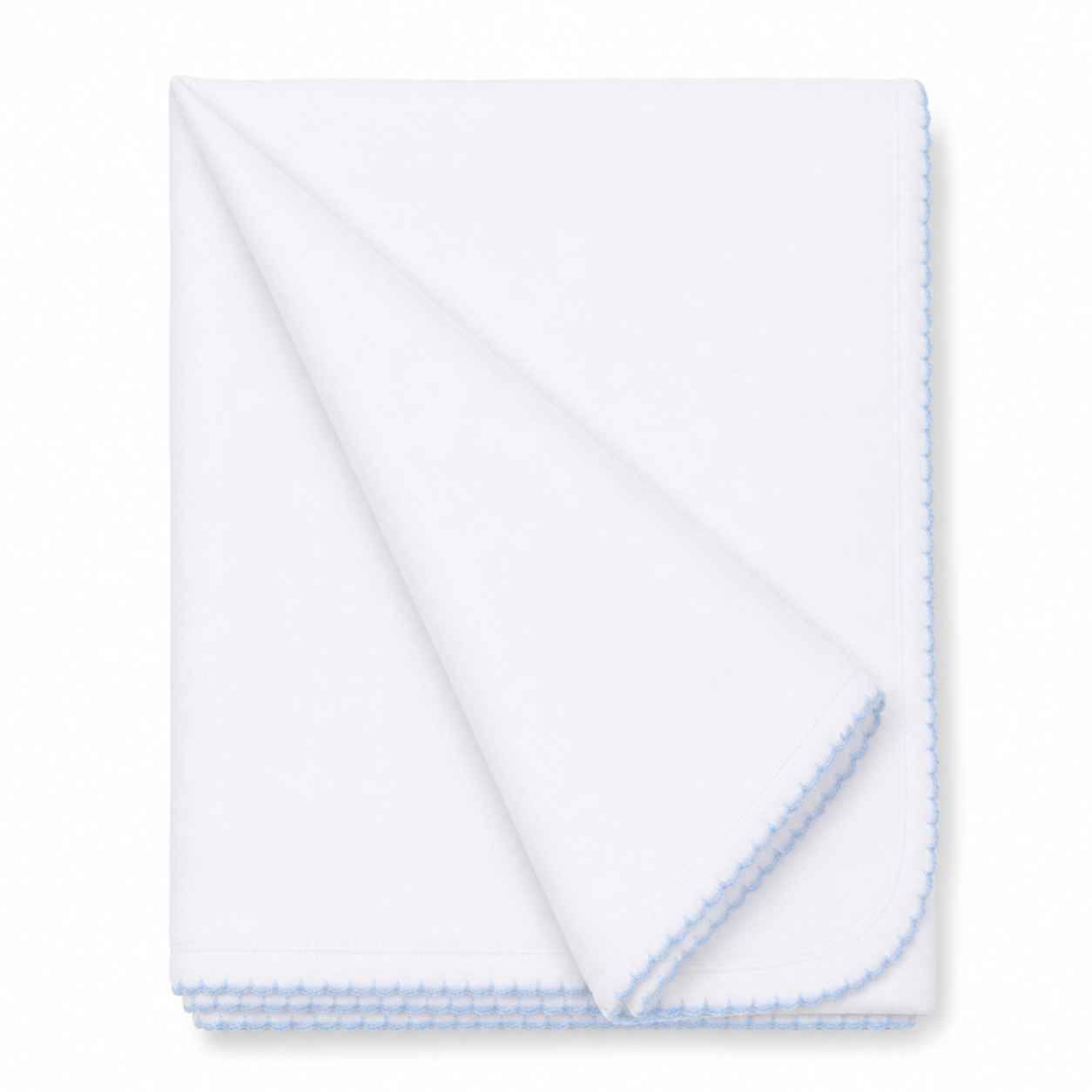 Essentials Blue Trim Receiving Blanket