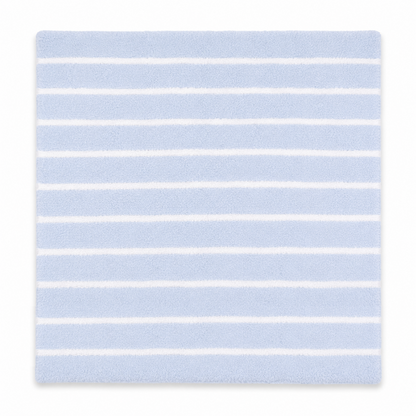Light Blue & Ivory Stripe Stroller Blanket