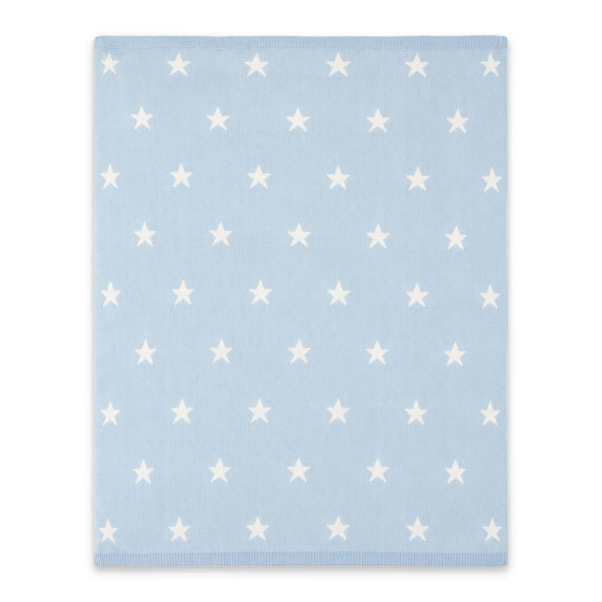Reversible Stars Knit Baby Blanket - Sky Blue