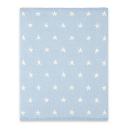 Reversible Stars Knit Baby Blanket - Sky Blue