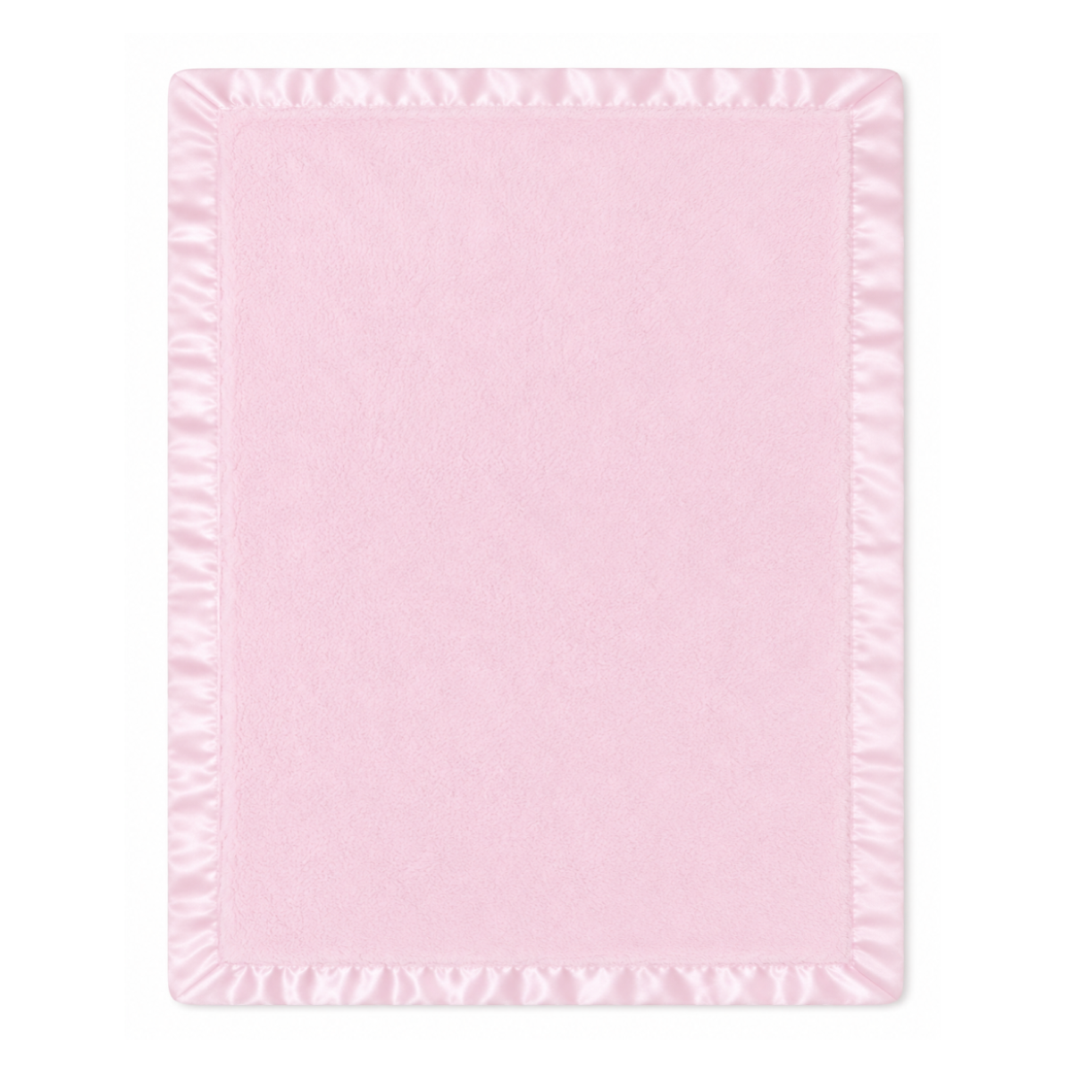 Plush Pink Baby Blanket W/ Satin Trim