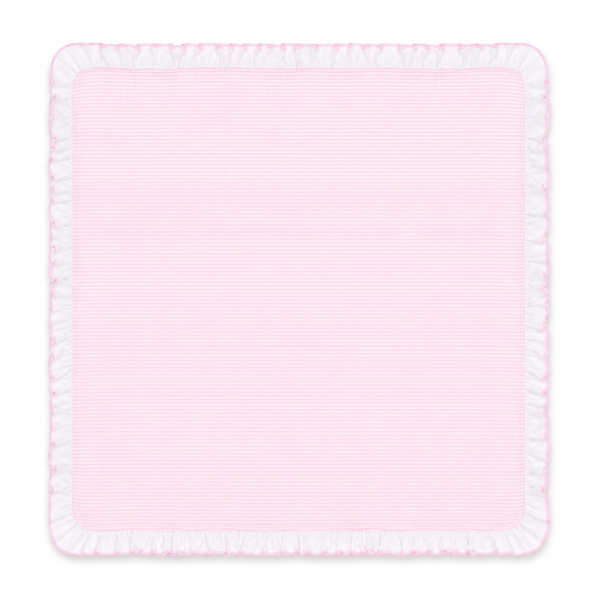 Mini Pink Stripes Ruffle Receiving Blanket