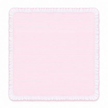 Mini Pink Stripes Ruffle Receiving Blanket