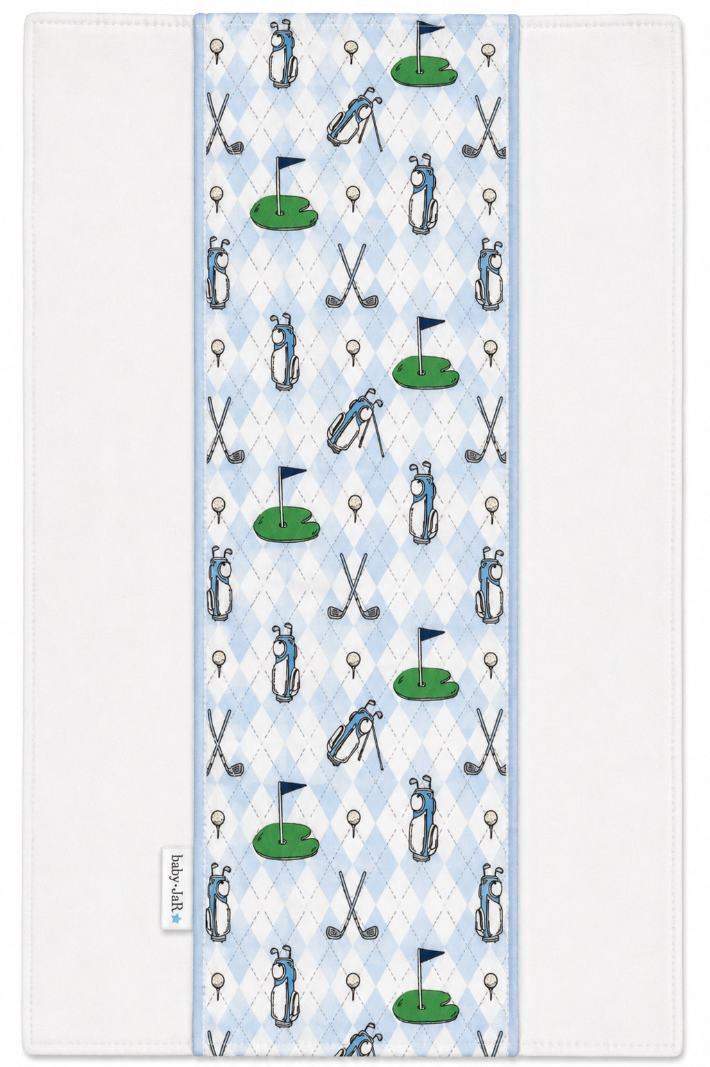 Blue Tee Time Burp Cloth