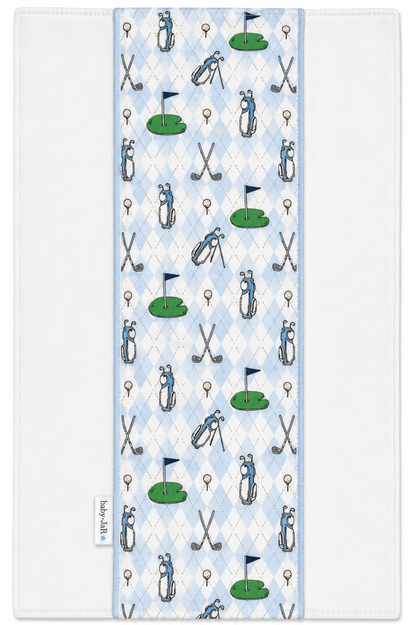 Blue Tee Time Burp Cloth