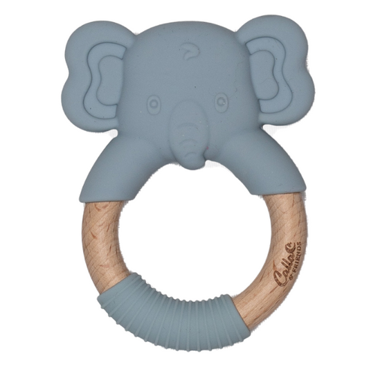 Powder Blue Elephant Silicone Teether
