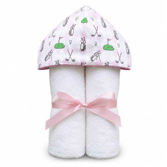 Pink Tee Time Hooded Towel