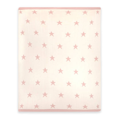 Reversible Stars Knit Baby Blanket - Blush