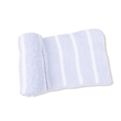 Light Blue & Ivory Stripe Stroller Blanket