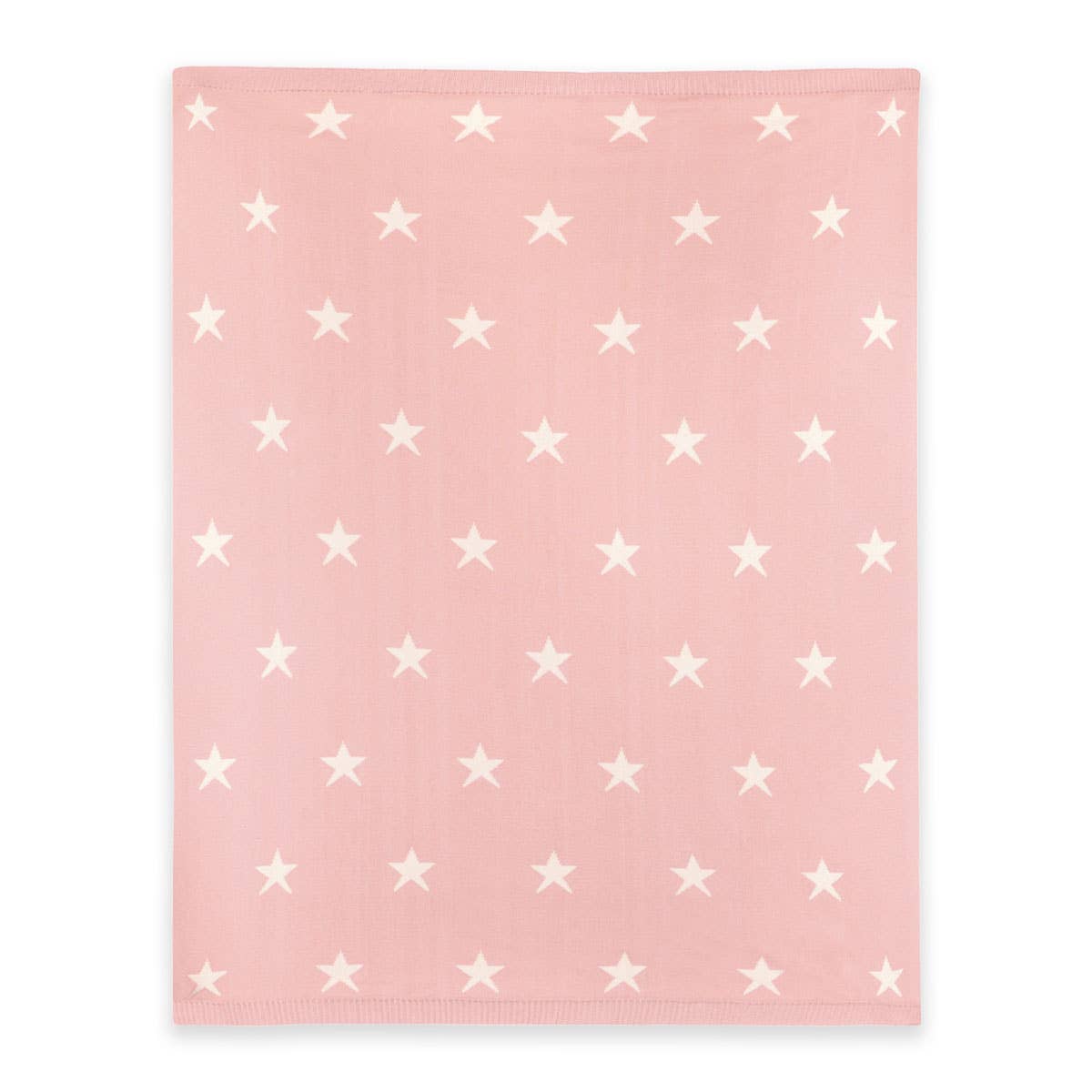 Reversible Stars Knit Baby Blanket - Blush