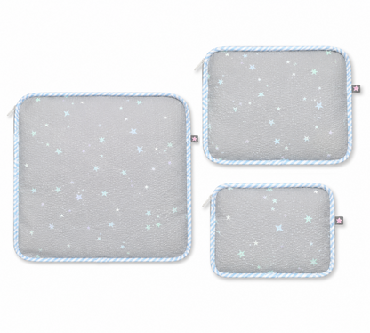 Gray Stars Seersucker Stacking Set
