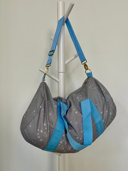 Gray Stars Seersucker Weekend Duffel