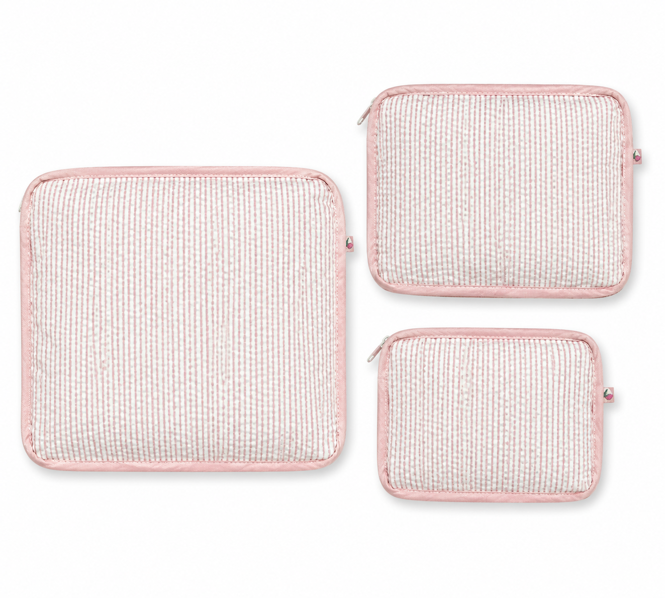 Pink Seersucker Stacking Set