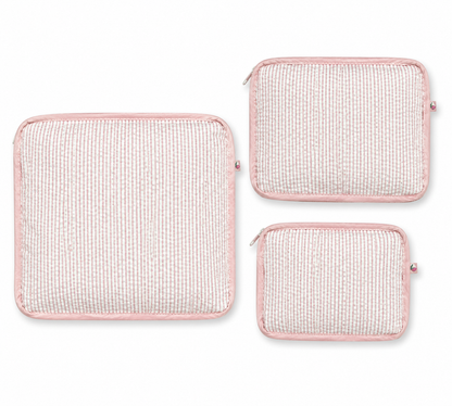 Pink Seersucker Stacking Set