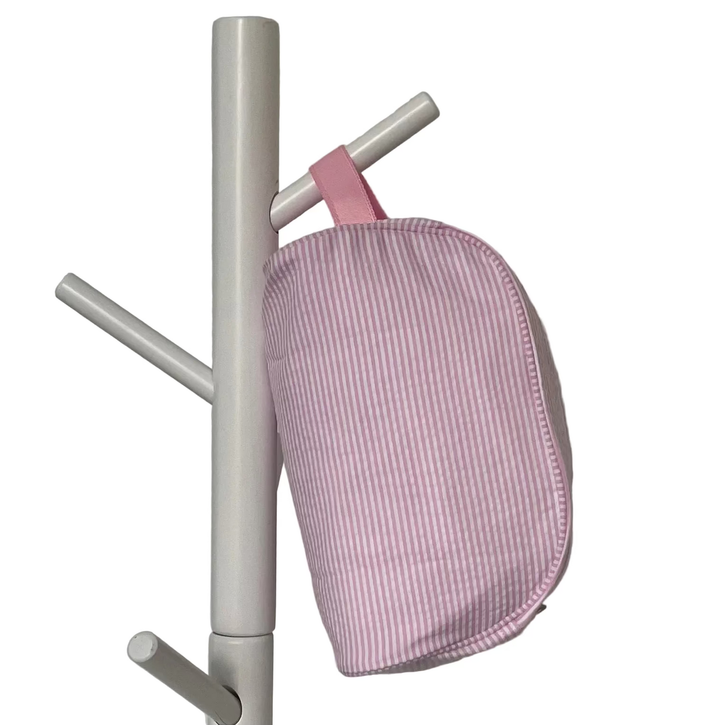 Pink Seersucker Stowaway Bag